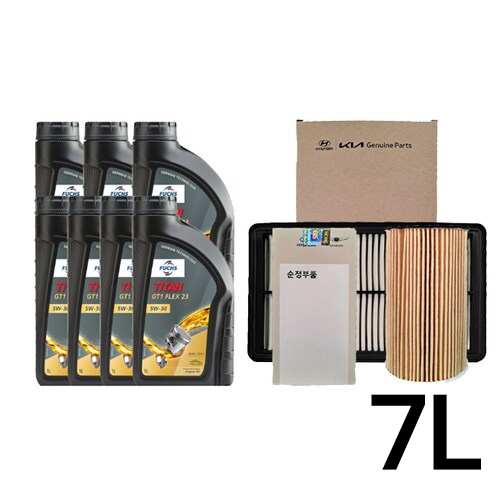 타이탄 GT1 플렉스23 5W30 7L + 순정필터 기아 더뉴 쏘렌토 디젤
