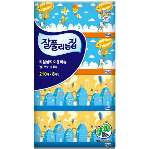 리얼실키 미용티슈 210매 (8입)