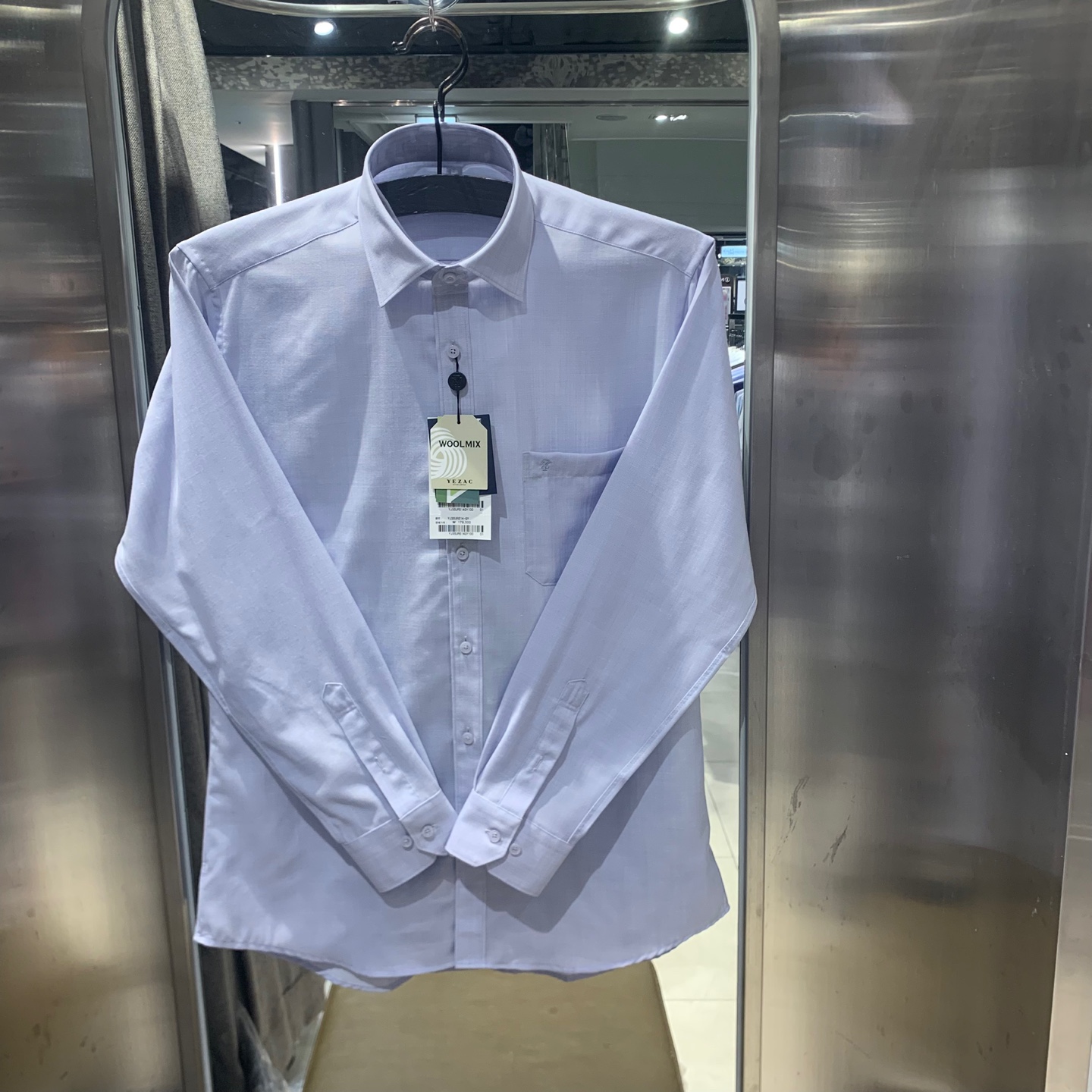 패션그룹형지 예작 NC 구로점 남성와이셔츠 울믹스 기본 세미 솔리드 일반핏 긴팔YJ3SUR514GY