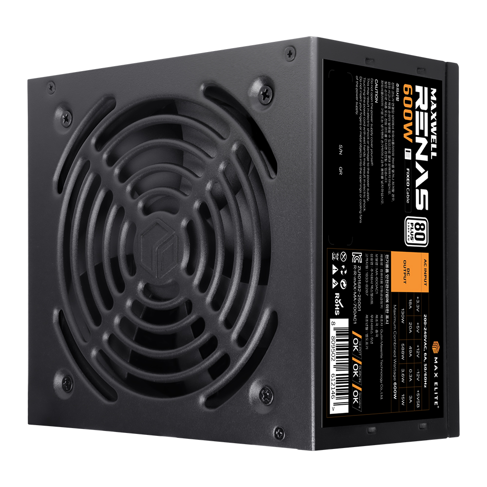 맥스엘리트 MAXWELL RENAS 600W 80PLUS스탠다드_이미지