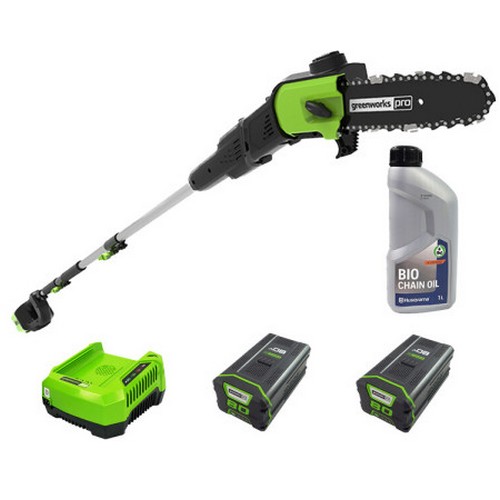 그린웍스 PRO 80V 고지톱 + 체인오일 (5.0Ah, 배터리 2개)_이미지
