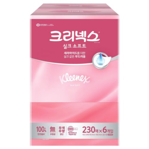  크리넥스 실크소프트 미용티슈 230매 (6입) [1팩(6입)]