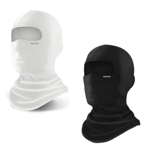 몬스터 라이크라 복면 마스크 1+1 / 바라클라바 자전거 오토바이 스키등 헬멜에 찰떡 궁합 블랙 블랙_이미지