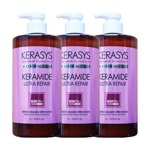 애경 케라시스 케라마이드 극손상 울트라 리페어 트리트먼트 1000ml (3개)