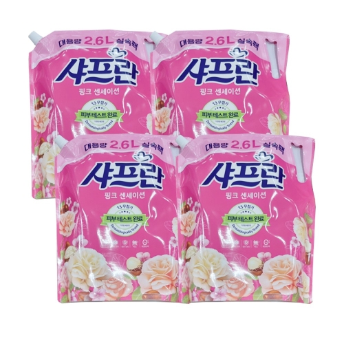 LG생활건강 샤프란 핑크 센세이션 리필 2.6L (4개)