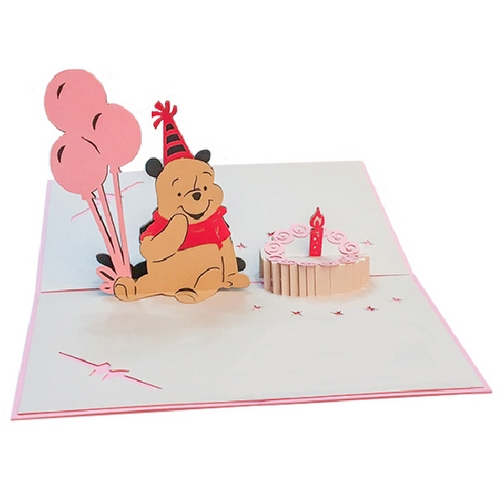 이음드림 곰돌이 푸 생일축하 3D 입체 팝업 카드