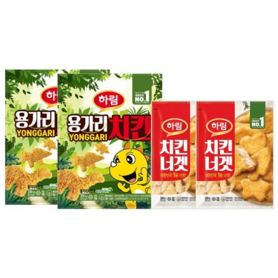 하림 용가리 치킨 300g x 2개+치킨너겟 300g x 2개이미지입니다. 누르면 해당 게시물로 새창이동합니다.
