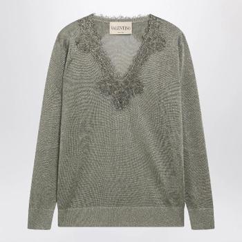 발렌티노 비스코스 블렌드 레이스 니트 9B3KC75CADG/XN_VALE-3UM_323-XS_이미지