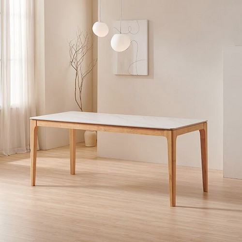 삼익가구 루나 통세라믹 원목 식탁 1800 (벤치2개)_이미지