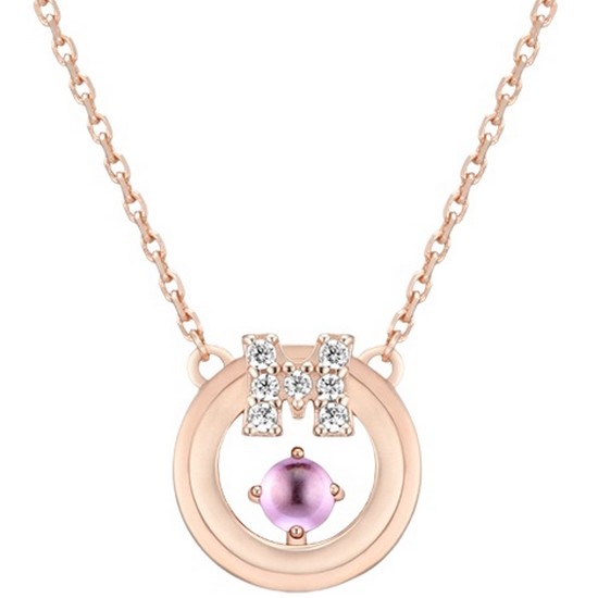 메트로시티 10월 탄생석 M베이직 스털링 실버 로즈 네크리스 A233SN9160RPP