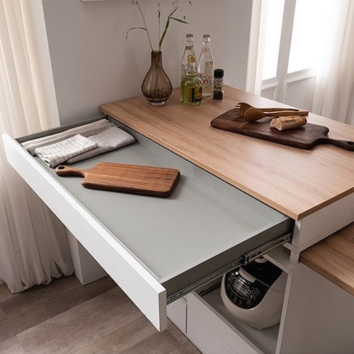 삼익가구 카모메 렌지대 확장형 아일랜드식탁 1000 (의자별도)_이미지