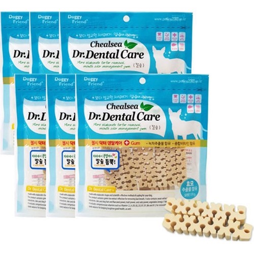 펫라인 도기프렌드 첼시 닥터 덴탈케어 칼슘 100g (6개)