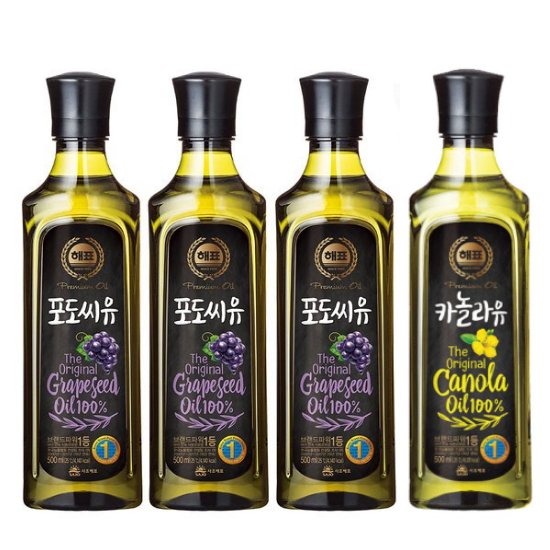 해표 포도씨유 500ml x 3+카놀라유 500ml (1개)_이미지
