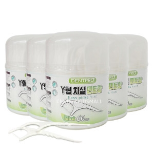 오카무라 덴트프로 Y형 민트 치실 60p 5개/일본 수입 민트향 손잡이 Y자 일회용_이미지