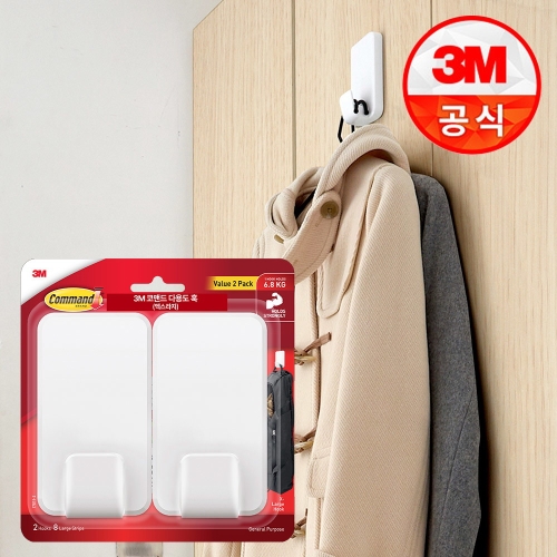 3M 코맨드 무타공 다용도 훅 특대형 6.8kg 2개입 기획팩이미지입니다. 누르면 해당 게시물로 새창이동합니다.