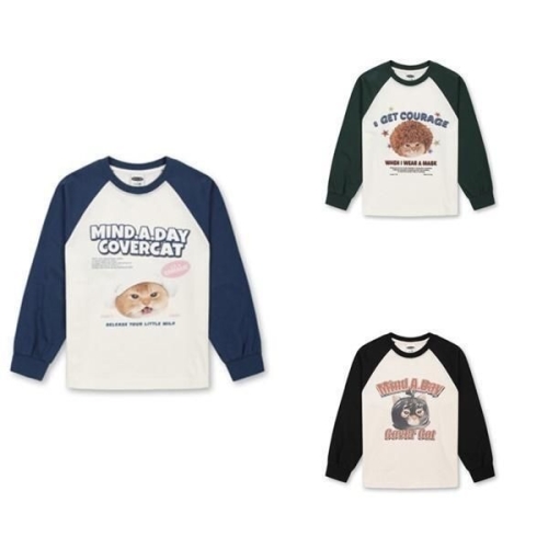 신성통상 탑텐 대백 MKF4티에스3801_ 라글란 티셔츠 커버캣 패밀리 7941100