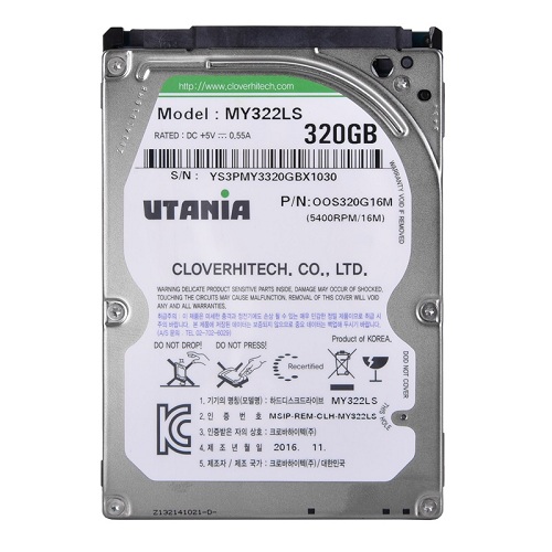 크로바하이텍 320GB UTANIA MY322LS (SATA3/5400/16M/노트북용/리퍼비시)_이미지