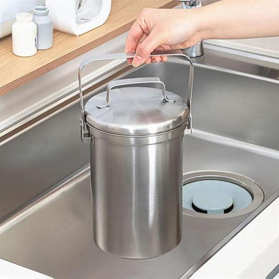 홈앤비전 올스텐 304 음식물쓰레기통 3L (1개)