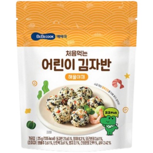 베베쿡 처음먹는 어린이 김자반 해물야채 25g (4개)_이미지