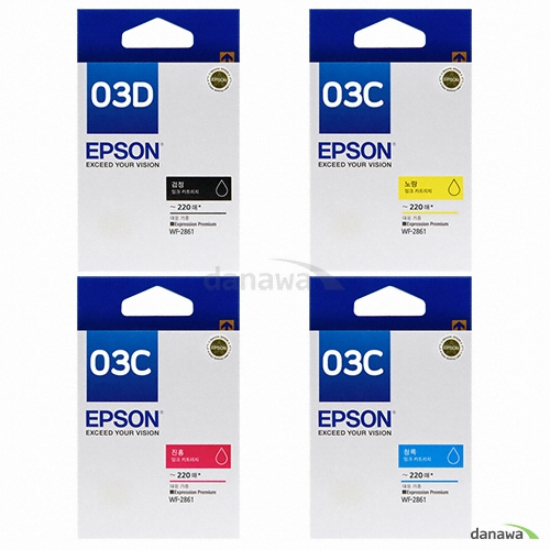Epson ��ǰ 03D/03C (T03D170, T03C270, T03C370, T03C470) 4�� ��Ʈ