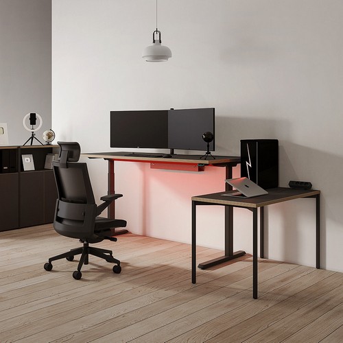 데스커 프리미엄 조명형 모션 스탠딩 책상 (1800x800)_이미지