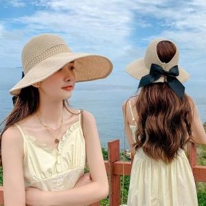 셀러허브 바캉스 비치모자 여름모자 돌돌이 밀짚 리본 왕골모자 S12724559