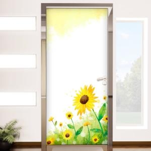 꾸밈 ce557-행복가득해바라기일러스트_현관문시트지