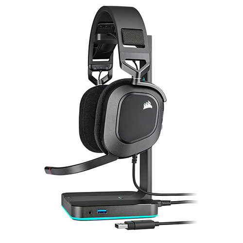 CORSAIR HS80 RGB USB 7.1채널 게이밍 헤드셋 (블랙, 해외구매)_이미지