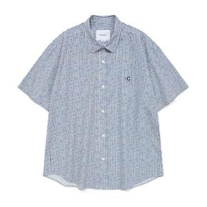 커버낫 COVERNAT 드로잉 스트라이프 하프 셔츠 블루 CO2402SS02BL 411511