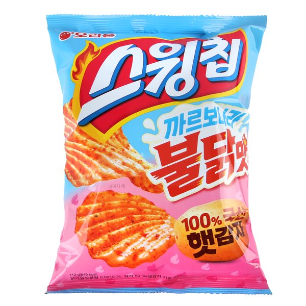 오리온 스윙칩 까르보나라불닭맛 112g