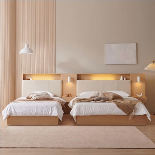 삼익가구 더메인 프리미엄 가죽헤드 수납 호텔 LED침대 Q (유로탑독립)_이미지