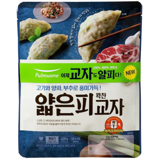 풀무원 얇은피 꽉찬 교자 고기 420g (2개)_이미지