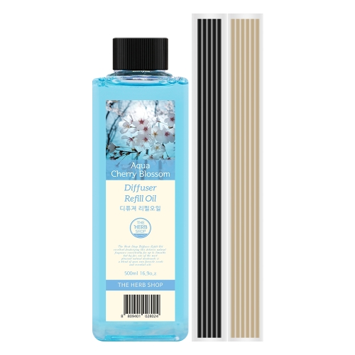 더허브샵 사각 디퓨저 리필오일 + 스티커 2종 + 섬유스틱 5p + 리드스틱 6p_이미지