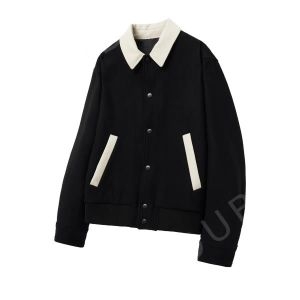 LF TNGT 블랙 오버핏 스타디움 울 자켓 TNJU4F107BK