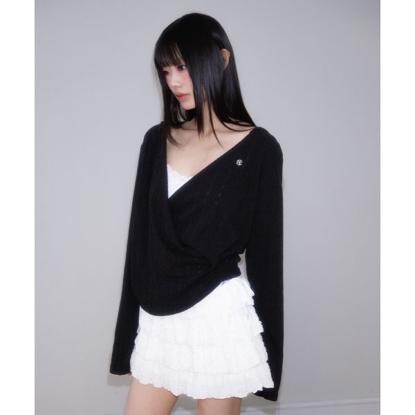 ���������� ROSEFRANTZ Wrap Shirring Hood Long Sleeve Black RSTSPHD04C1 213563