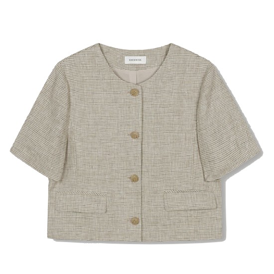 인동에프엔 쉬즈미스 하운드투스 린넨 반팔 자켓 SWWJKN21150