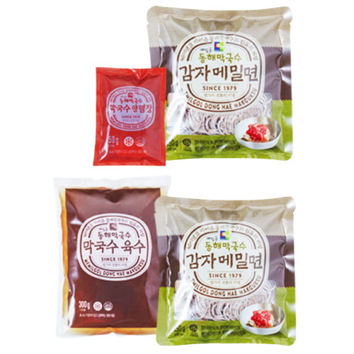 동해막국수 물막국수 450g+비빔막국수 200g (4개)