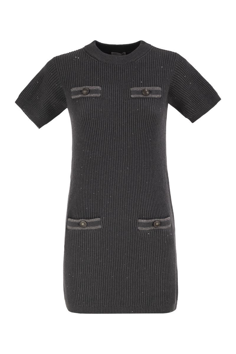 브루넬로쿠치넬리 Ribbed 니트 드레스 with Sequins 앤 Patch Pockets MDV745A90C2079_이미지