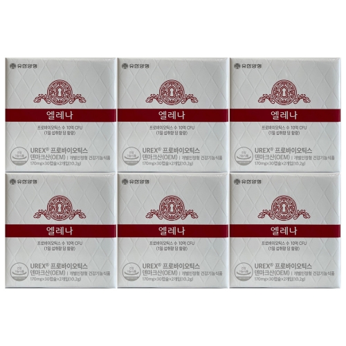 유한양행 엘레나 UREX 프로바이오틱스 유산균 170mg 60캡슐 (6개)_이미지