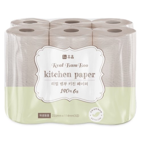 리얼 뱀부 키친 페이퍼 140매 (2입)