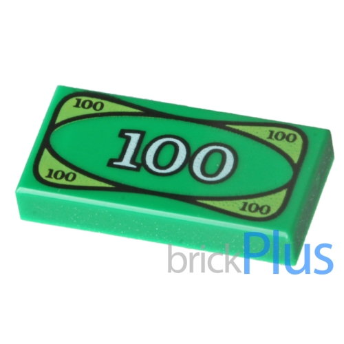 ���� ��ǰ ��� 100 �޷� ���� Ÿ�� Green Tile 1 x 2 with 100 Dollar Bill Money Patte..