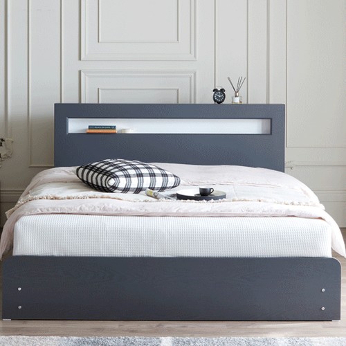 바로크가구 아리스 평상형 수납 LED침대 K (하이필로우탑독립K매트)_이미지