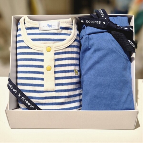 서양네트웍스 블루독베이비 10 신상 BL 스트라이프 상하세트A 백일돌아기옷 04637067213_이미지