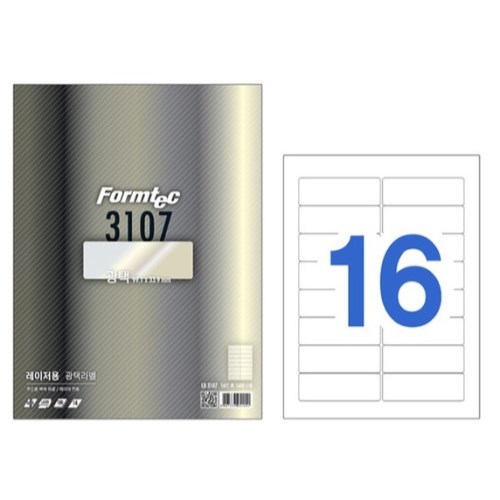 폼텍 레이저용 광택 라벨 3107 [100매]