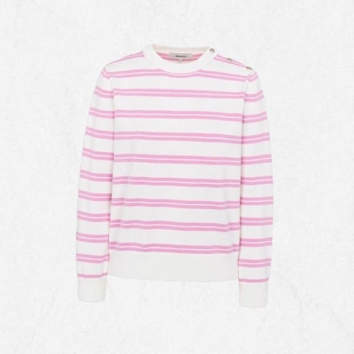 삼성물산 빈폴 LADIES 코튼 혼방 스트라이프 풀오버 아이보리 2422246