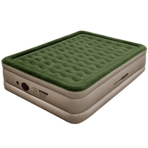 로티캠프 에어침대 캠핑 자충 에어매트 퀸 카키 46cm (152x203)