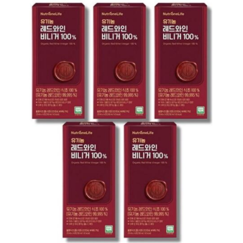 뉴트리원라이프 유기농 레드와인 비니거 100% 280ml (20ml x 14포) (5개)_이미지
