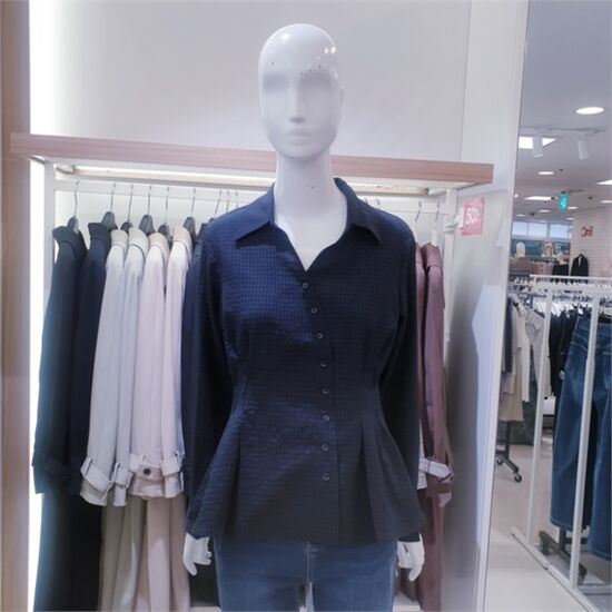 비지트인뉴욕 허리셔링체크패턴블라우스 VX9LS1K