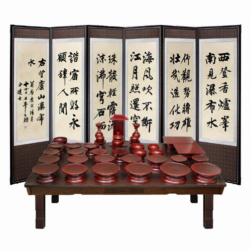 박씨상방 ㅤ남원 효제기(신형)물푸레 37P (+교자상(모던엔틱)+병풍(한석봉))_이미지