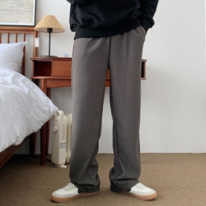 잇백잇슈 남성와이드골지팬츠 실내 외출 기본바지 13213196_이미지